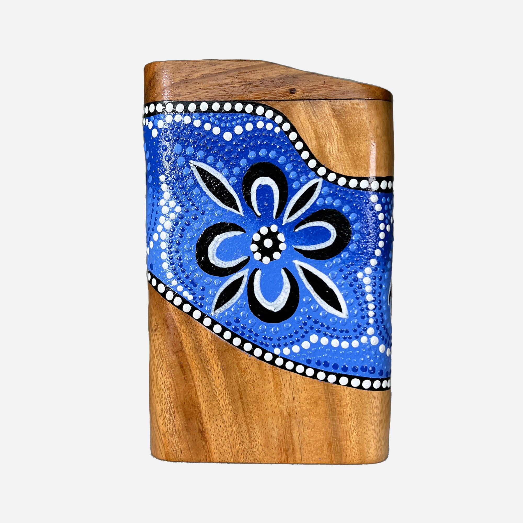 Blauwe LIDAH® Box Didgeridoo studiofoto