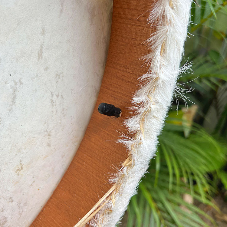 Close-up van het ventiel op LIDAH® Sjamanendrum