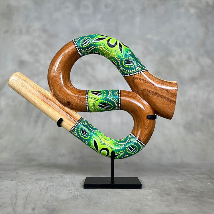 Groene LIDAH® Snake Didgeridoo Studio-foto met standaard