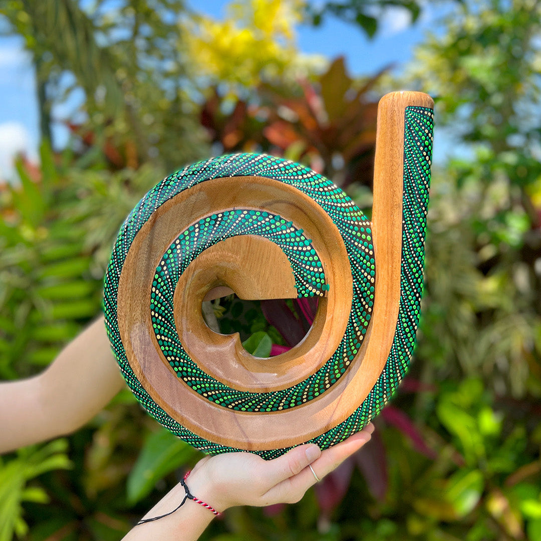 LIDAH® Spiral Didgeridoo handgemaakt van teakhout