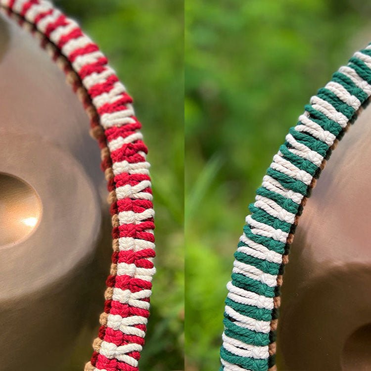 Close-up van LIDAH® Handpan-Touw op handpannen buiten