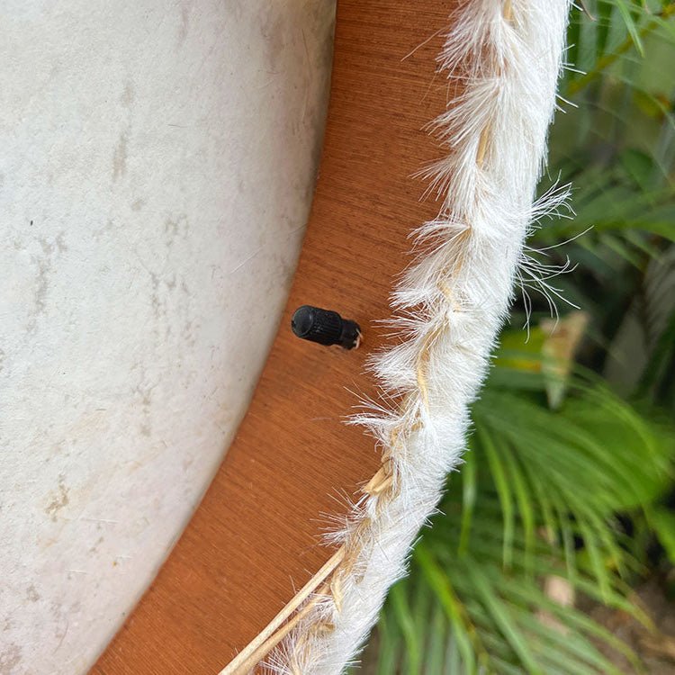 Close-up van het ventiel op LIDAH® Sjamanendrum