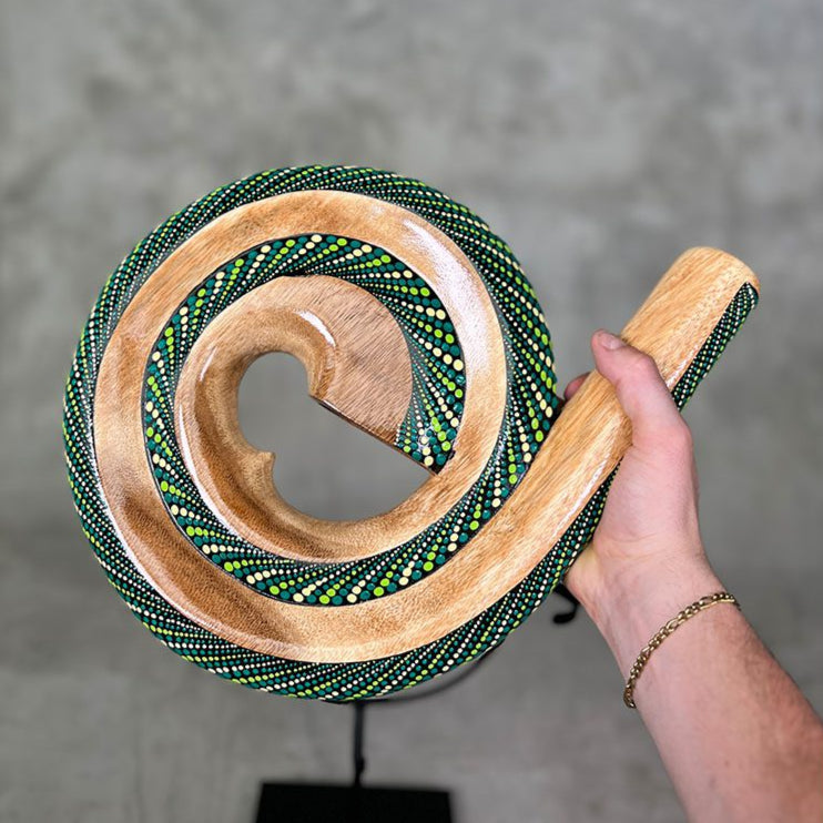 Groene LIDAH® Spiral Didgeridoo Studio-afbeelding
