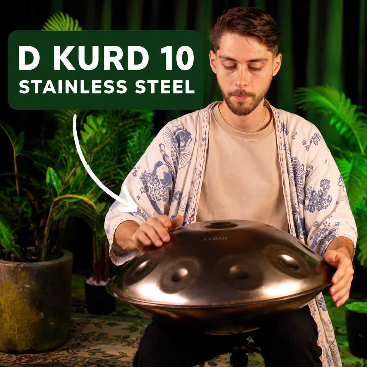 Playing Video ofLIDAH® Stainless Steel Handpan D Kurd